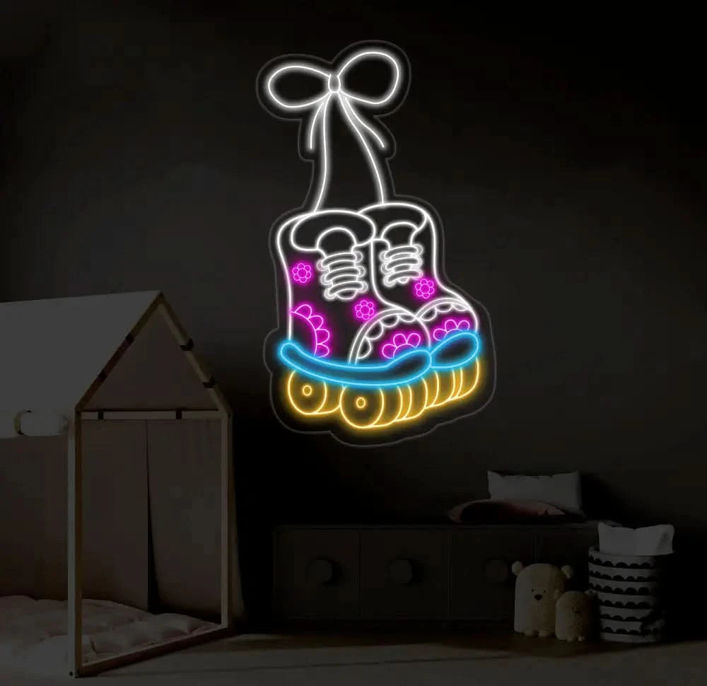 Roller Skate Led Neon Sign Roller Skate Shoes Led Light Skate Player Neon Light Roller Skate Led Signs Wall Decor