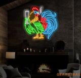 Rooster Driking Wine Neon Sign Chicken Wine Led Sign Wine Neon Light Cocktail Light Bar Pub Wall Art Rooster Home Wall