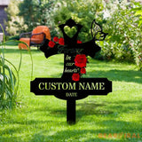 Rose Remembering Plaque with Stake Personalized Metal Garden Marker Memorial Metal Sign Sympathy Gift Grave Marker