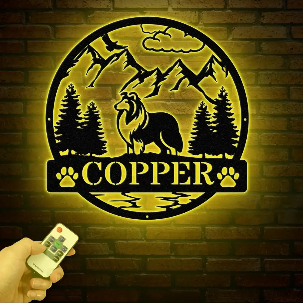 Rough Collie Metal Sign Custom Dog Name Sign Dog Memorial Gift Rough Collie Wall Decor Dog Lovers Wall Art Pet Lover