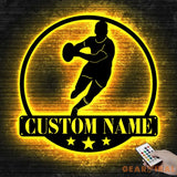 Rugby Metal Wall Art with Led Light - Rugby Gift - Rugby Home Decor - Rugby Player Gift | GearViral