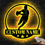 Rugby Metal Wall Art with Led Light - Rugby Gift - Rugby Home Decor - Rugby Player Gift | GearViral