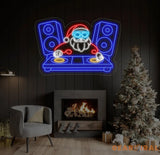 Santa Claus DJ Neon Sign Christmas Santa Led Sign Santa Led Light DJ Led Sign Santa Wall Art Christmas House Wall Decor