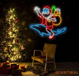 Santa Claus Riding A Dolphin Neon Sign Christmas Santa Led Sign Santa Claus Led Light Merry Christmas Neon Light
