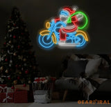 Santa Claus Riding A Motorcycle Neon Sign Christmas Led Sign Santa Led Light Merry Christmas Neon Light Christmas