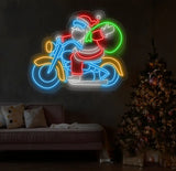 Santa Claus Riding A Motorcycle Neon Sign Christmas Led Sign Santa Led Light Merry Christmas Neon Light Christmas