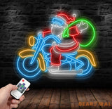 Santa Claus Riding A Motorcycle Neon Sign Christmas Led Sign Santa Led Light Merry Christmas Neon Light Christmas