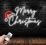 Santa Hat Merry Christmas Neon Sign Merry Christmas Led Sign Christmas Neon Light Christmas Quote Wall Art Christmas