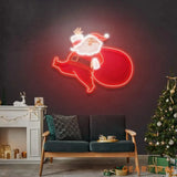 Santa Is Coming Christmas LED Neon Acrylic Artwork