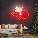 Santa Is Coming Christmas LED Neon Acrylic Artwork