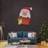 Santa With Sock Christmas LED Neon Acrylic Artwork