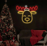 Santa’s Reindeer Neon Sign Reindeer Neon Lights Decor Christmas Neon Sign New Year Neon Sign Christmas Gift Christmas