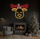 Santa’s Reindeer Neon Sign Reindeer Neon Lights Decor Christmas Neon Sign New Year Neon Sign Christmas Gift Christmas