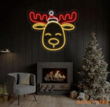 Santa’s Reindeer Neon Sign Reindeer Neon Lights Decor Christmas Neon Sign New Year Neon Sign Christmas Gift Christmas