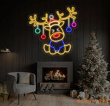 Santa’s Reindeer Neon Sign Reindeer Neon Lights Decor Christmas Neon Sign New Year Neon Sign Christmas Gift Christmas