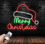 Satan Hat Merry Christmas Neon Sign Merry Christmas Led Sign Christmas Neon Light Christmas Quote Wall Art Christmas