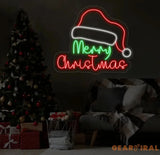 Satan Hat Merry Christmas Neon Sign Merry Christmas Led Sign Christmas Neon Light Christmas Quote Wall Art Christmas