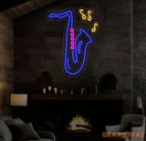 Saxophone Neon Sign Saxophone Club Led Sign Custom Neon Sign Jazz Band Wall Art Musical Instrument Store Decor