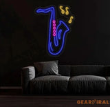 Saxophone Neon Sign Saxophone Club Led Sign Custom Neon Sign Jazz Band Wall Art Musical Instrument Store Decor