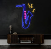 Saxophone Neon Sign Saxophone Club Led Sign Custom Neon Sign Jazz Band Wall Art Musical Instrument Store Decor