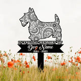 Scottish Terrier Mandala Garden Stake Zentangle Dog Yard Art Custom Pet Grave Marker Sympathy Gift Scottish Terrier
