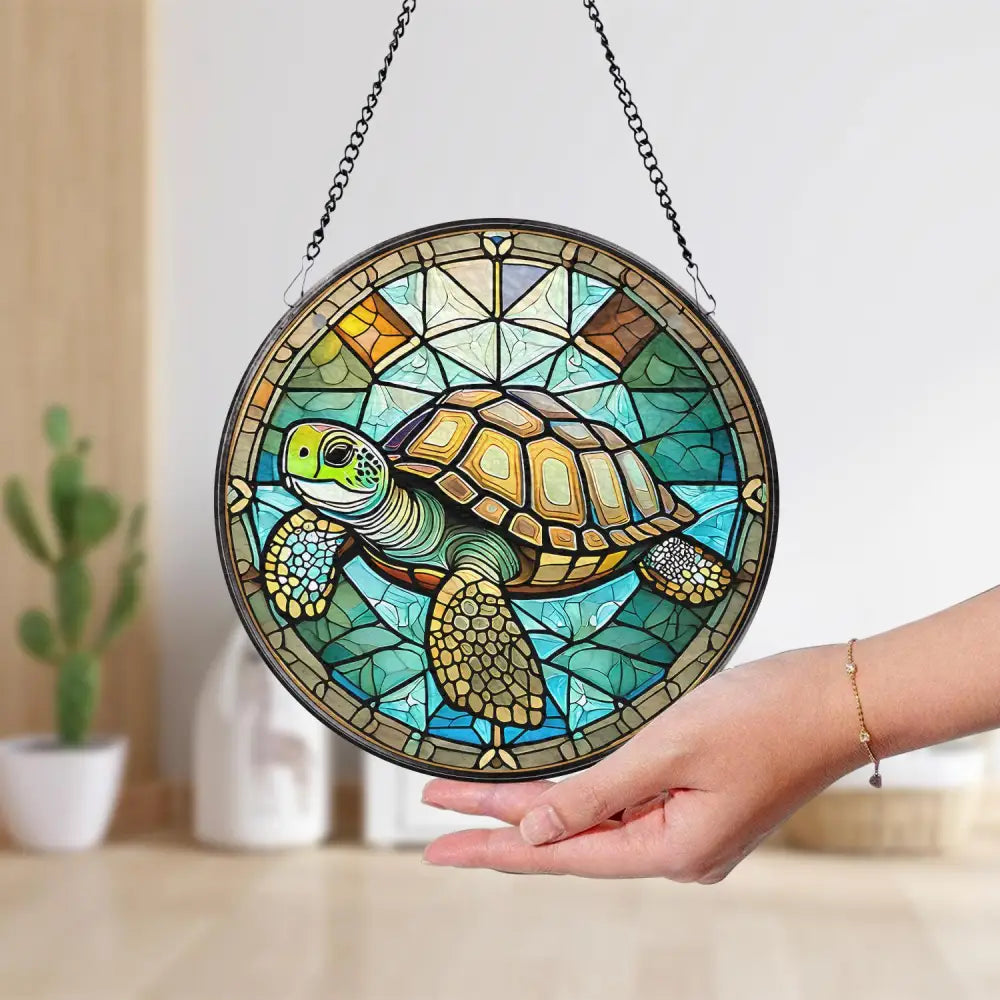 Sea Turtle Stained Glass SunCatcher Sea Turtle Window Hanging Turtle Window Hangings Turtle Lovers Gift Sea Turtle