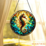 Seahorse Stained Glass Suncatcher Window Hanging Seahorse Window Decor Gift For Seahorse Lover Beach SeaHouse Suncatcher