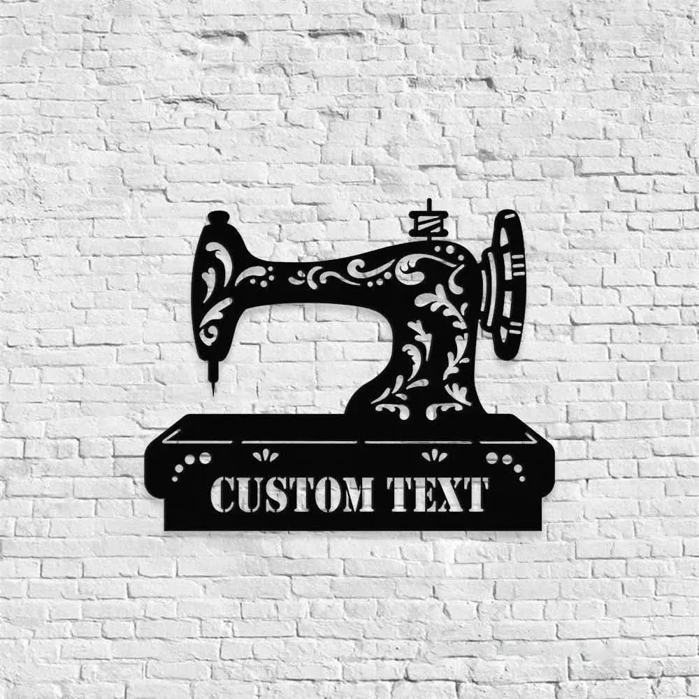 Sewing Monogram Metal Sign Personalized Family Name Led Metal Sign Outdoor Door Decor Sewing Wall Art Perfect Gift for