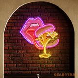 Sexy Lips And Hamburger Artwork Led Neon Sign Light