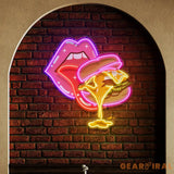 Sexy Lips And Hamburger Artwork Led Neon Sign Light