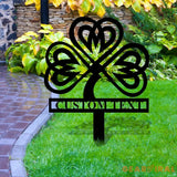 Shamrock Family Name Stake Metal Sign Personalized Family Name Metal Sign Family Wall Decor Personalized Wall Art