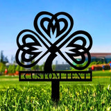 Shamrock Family Name Stake Metal Sign Personalized Family Name Metal Sign Family Wall Decor Personalized Wall Art