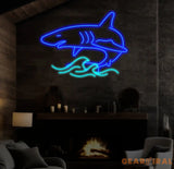 Shark Neon Light Neon Sign Light Decor Shark Bedroom Neon Sign Sea Shark Led Light Home Neon Lights Shark Wall
