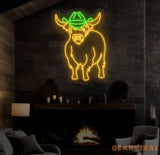 Shetland Cow Neon Sign - Custom Highland Herd LED Light Western Bull Farmhouse Decor Unique Cow Lover Gift Patio Neon