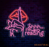 Shh I’m Reading Book Wall Sign Decor Reading Wall Hanging Sign Bookshelf Decor Library Neon Sign Bookish Decor Reading