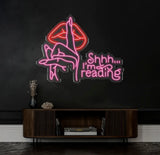 Shh I’m Reading Book Wall Sign Decor Reading Wall Hanging Sign Bookshelf Decor Library Neon Sign Bookish Decor Reading