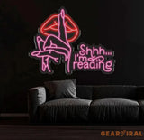 Shh I’m Reading Book Wall Sign Decor Reading Wall Hanging Sign Bookshelf Decor Library Neon Sign Bookish Decor Reading