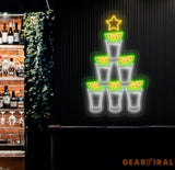 Shot Glass Neon Sign Custom Bar Wall Light Fun LED Sign for Party Decor Bar Lounge Neon Art Cocktail Shot Glass Neon
