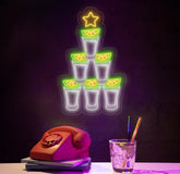 Shot Glass Neon Sign Custom Bar Wall Light Fun LED Sign for Party Decor Bar Lounge Neon Art Cocktail Shot Glass Neon