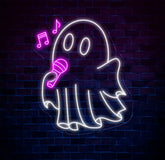 Singing Ghost Neon Sign Karaoke Ghost LED Light Fun Halloween Decor Custom Ghost Neon Wall Art Kids Room Decor Party