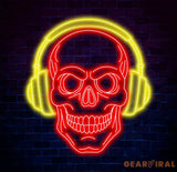Skull Headphone Neon Sign Custom LED Sign for Music Lovers Music Club Wall Decor Unique Headphone Shop Light Perfect