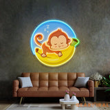 Sleeping Monkey Led Neon Acrylic Artwork