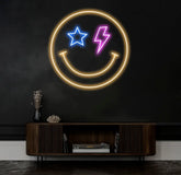 Smiley Face Neon Sign Cute Smiley Face Neon Sign Kids Room Party Decor LED Neon Light Sign for College Dorm,Living Room