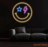 Smiley Face Neon Sign Cute Smiley Face Neon Sign Kids Room Party Decor LED Neon Light Sign for College Dorm,Living Room