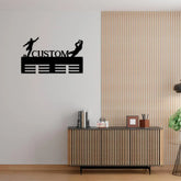 Soccer Man Medal Hanger Custom Name Metal Sign Soccer Award Display Personalized Soccer Medal Display Soccer Medal