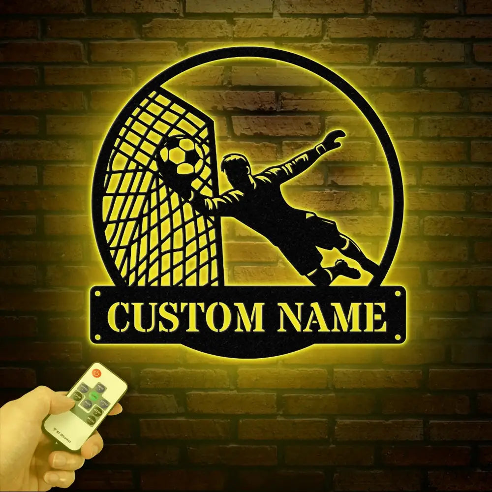 Soccer Metal Sign LED Light Boys Room Decor Soccer Coach Gift Birthday Gift for Soccer Player Personalized Soccer Name