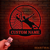 Soccer Metal Sign LED Light Boys Room Decor Soccer Coach Gift Birthday Gift for Soccer Player Personalized Soccer Name