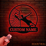 Soccer Metal Sign LED Light Boys Room Decor Soccer Coach Gift Birthday Gift for Soccer Player Personalized Soccer Name