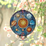 Solar System Stained Glass Suncatcher Planetary Window Panel Outer Space Decor Astronomy Gift Galaxy Art for Science
