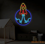 Spaceship Led Sign Rocket Neon Sign Wall Decor Spaceship Art Sign Christmas Decor Best Gifts Rocket Led Signs